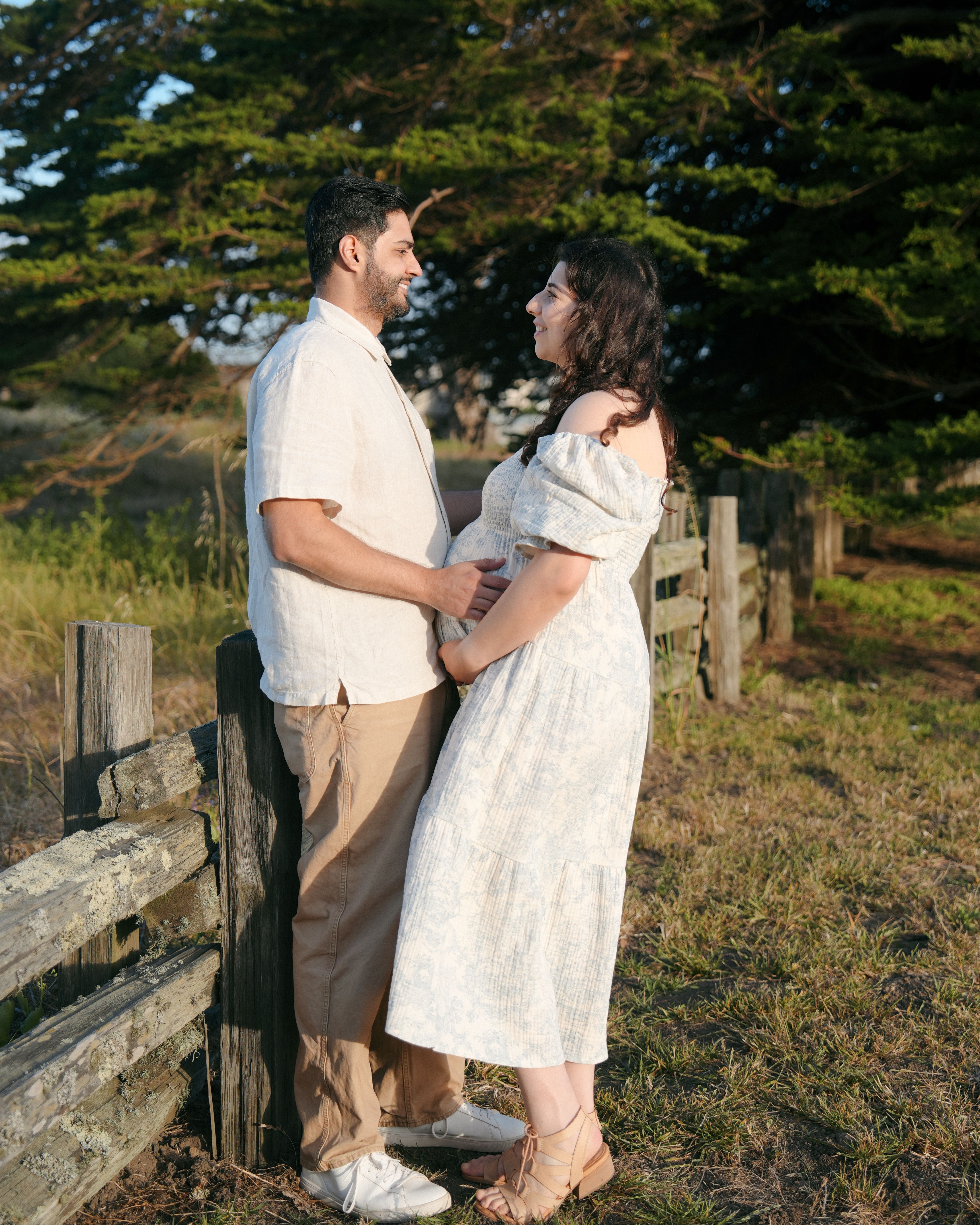 Solo maternity smile by the seaside in Muir Beach, California