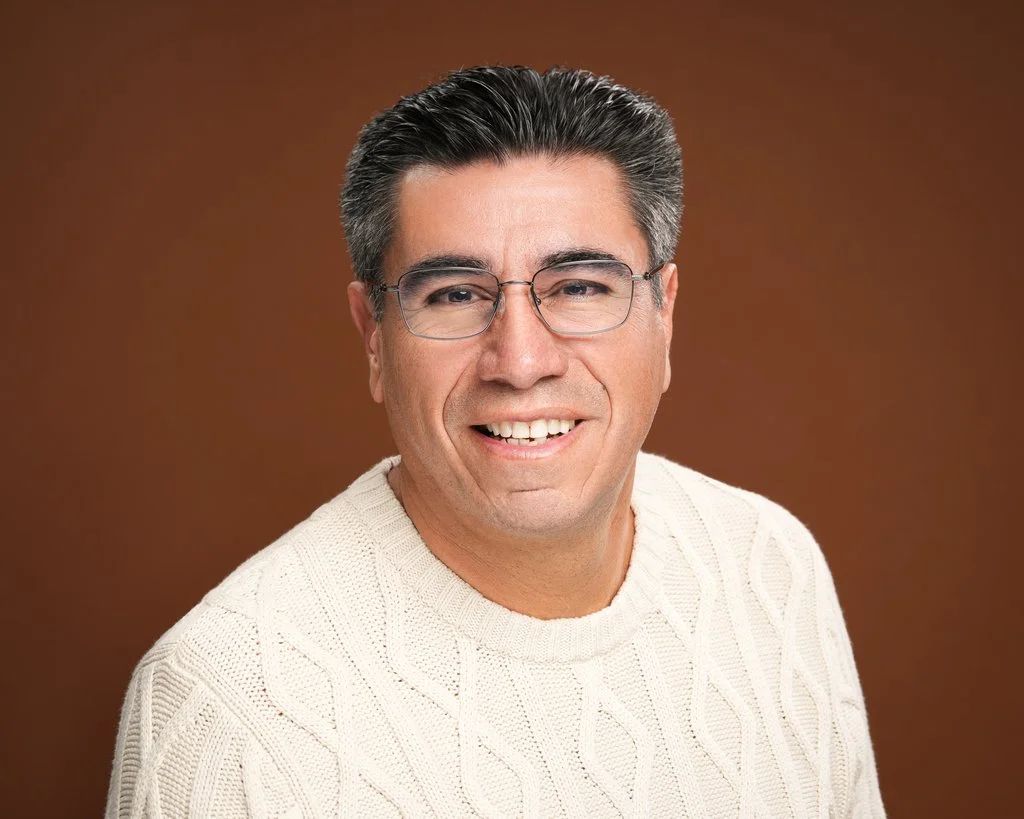 Professional men’s headshot at Franklin Square in Santa Clara, California.