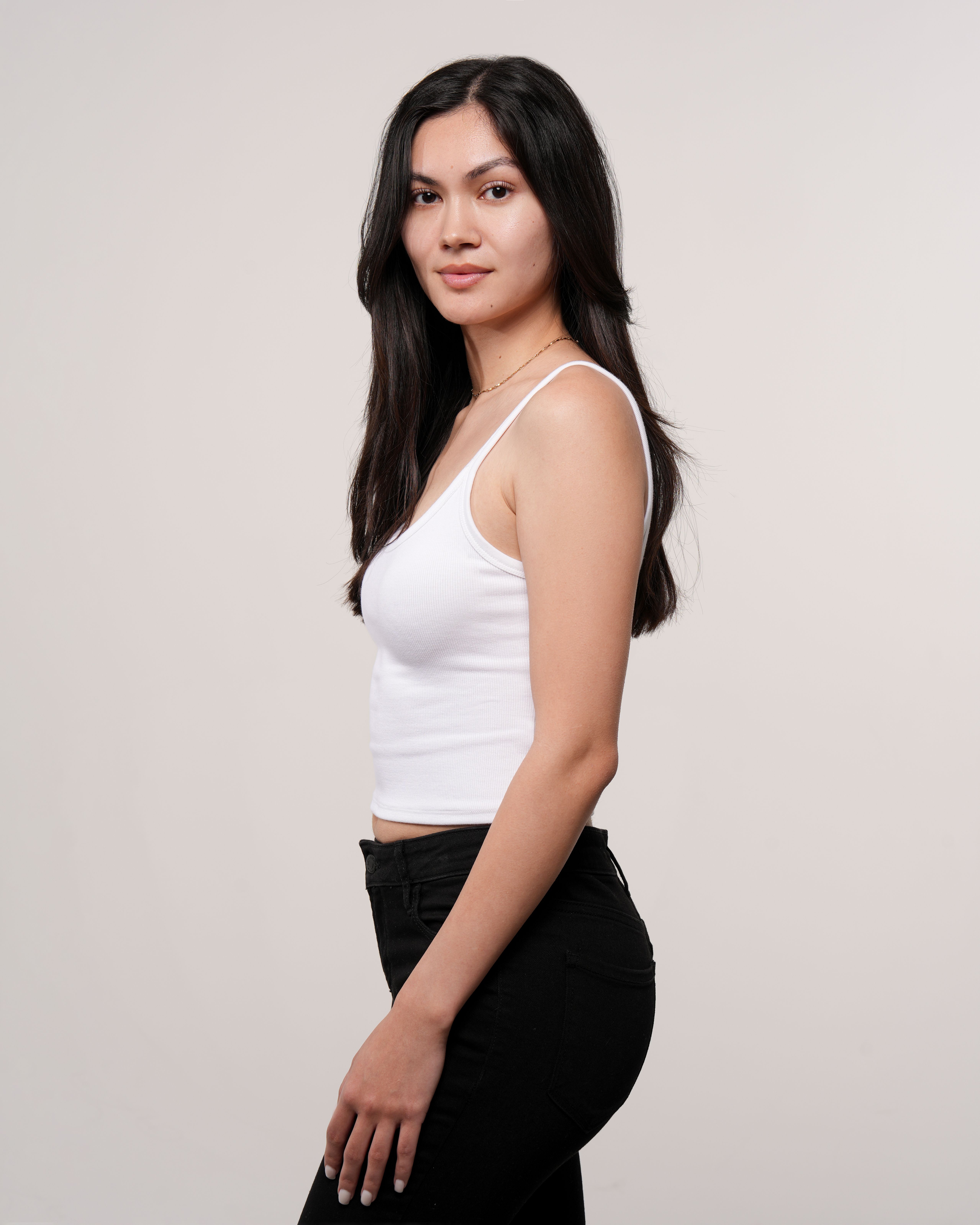 Side-profile modeling portrait in Mountain View, California