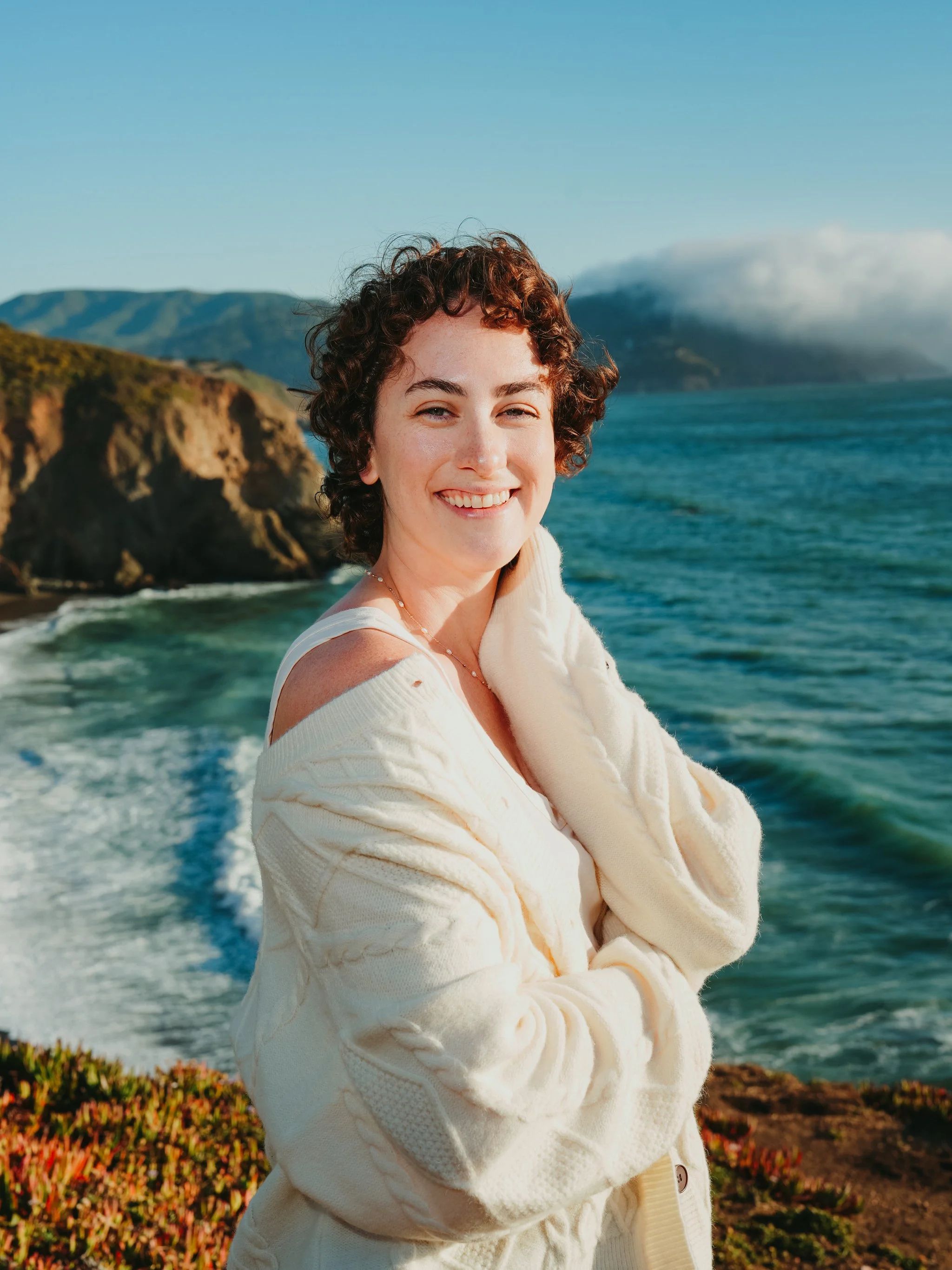 Lifestyle portrait outdoors at San Pedro Square in San Jose, California
