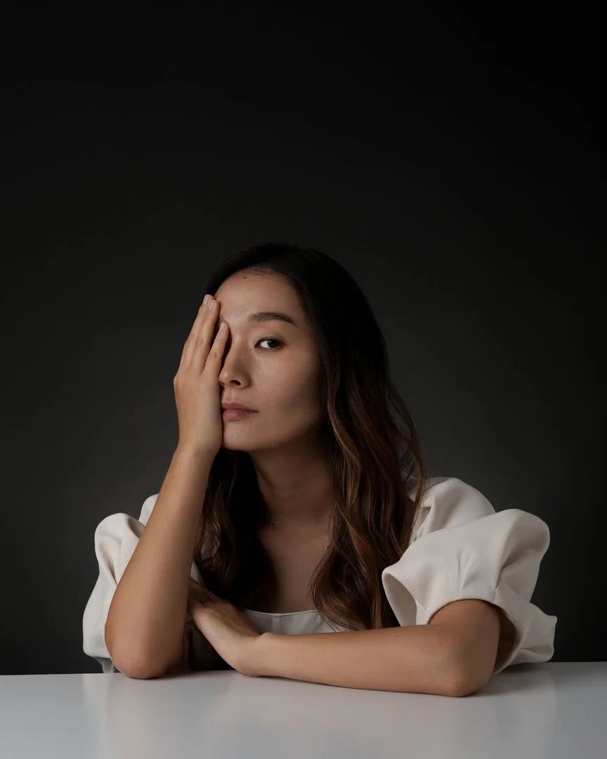 Studio portrait inspired by Triton Museum courtyard in Santa Clara, California by Pacifica Studio.